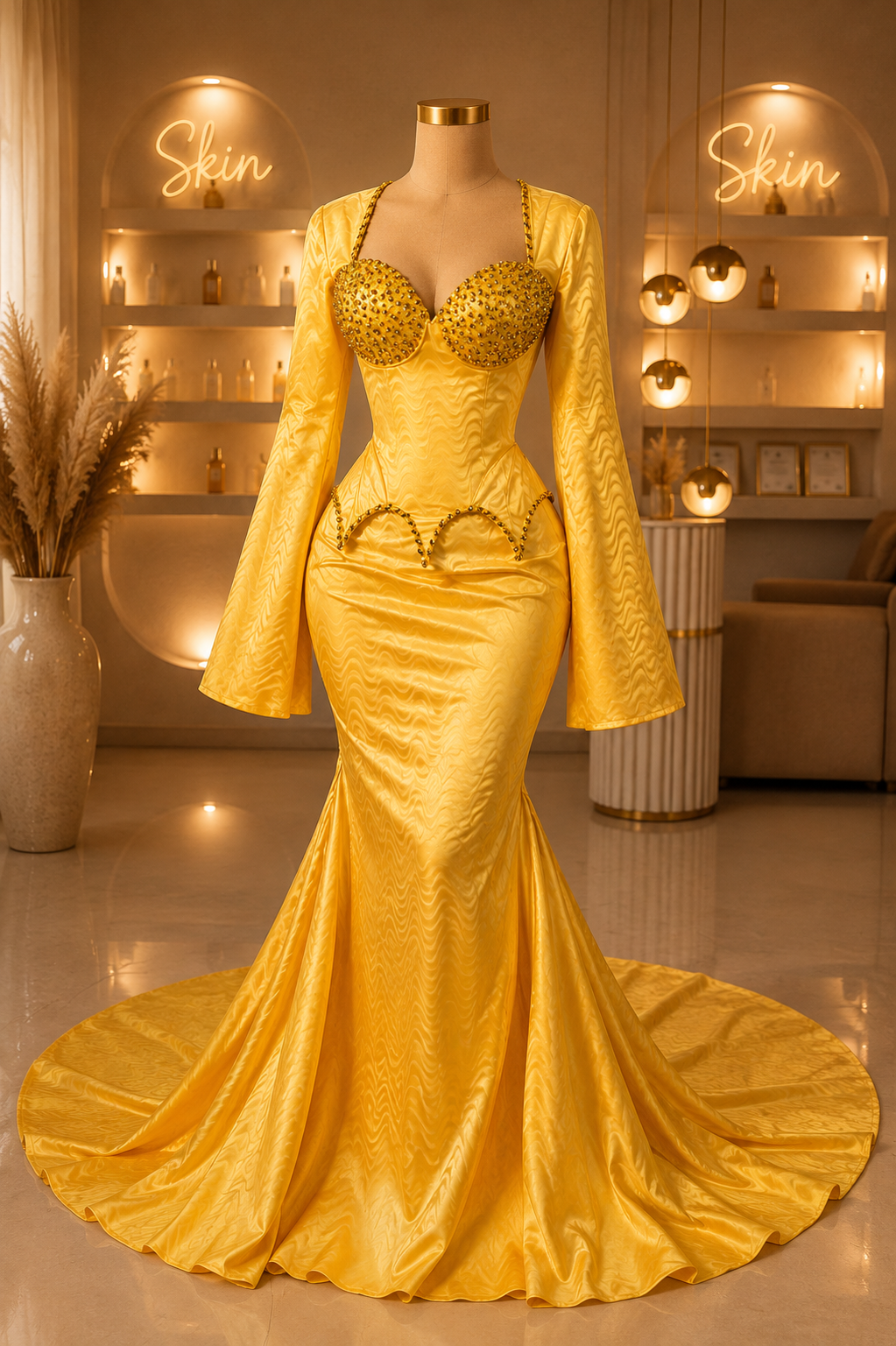 The Aïssatou – Beaded Bazin Corset
